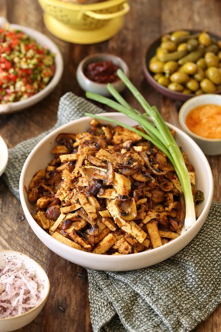 שווארמה טופו ופטריות